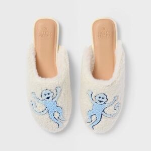 NWT Roller Rabbit x Target Women's Monkey Fuzzy House Slippers Size 5/6